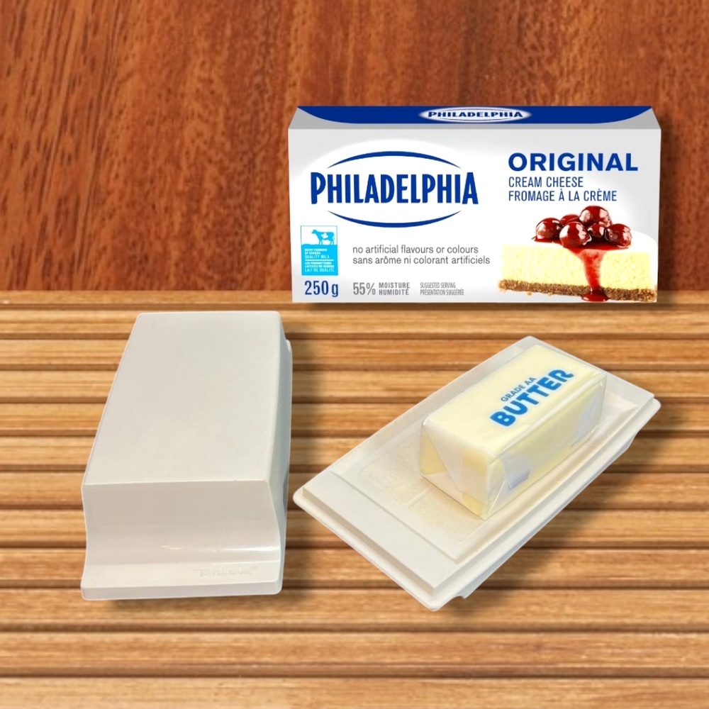 TUPPERWARE Vintage Almond 2-Stick Butter Dish Container Keeper With Lid